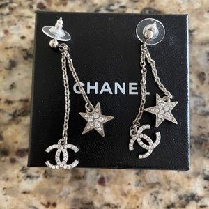 Authentic Chanel CC and Star Drop Earings